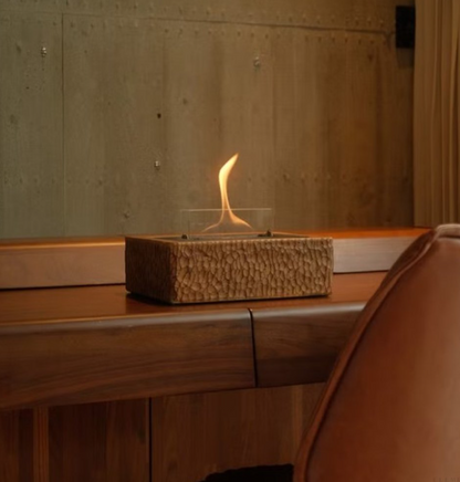 TENDERFRAME  เปลวไฟตั้งโต๊ะ  - WB-090 MGO WOOD CARVING 90 WOOD FIREPLACE