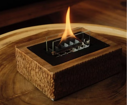 TENDERFRAME  เปลวไฟตั้งโต๊ะ  - WB-090 MGO WOOD CARVING 90 WOOD FIREPLACE