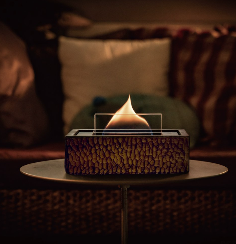 TENDERFRAME  เปลวไฟตั้งโต๊ะ  - WB-090 MGO WOOD CARVING 90 WOOD FIREPLACE