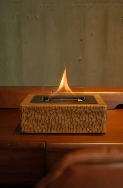 TENDERFRAME  เปลวไฟตั้งโต๊ะ  - WB-090 MGO WOOD CARVING 90 WOOD FIREPLACE